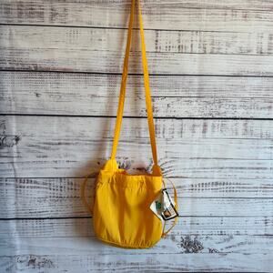 MYCRA PAC NYLON DRAW STRING POUCH, BAG YELLOW NWT